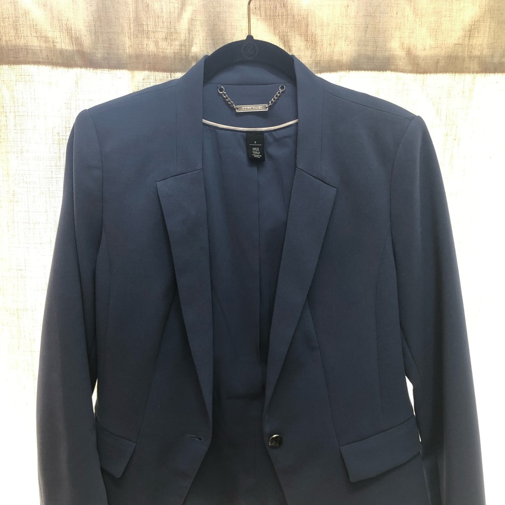 WHBM Classic blazer in muted blue
